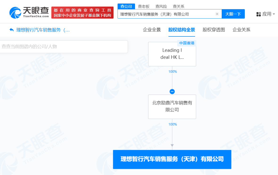 理想汽車加速布局天津市場，新設銷售服務公司拓展二手車業務